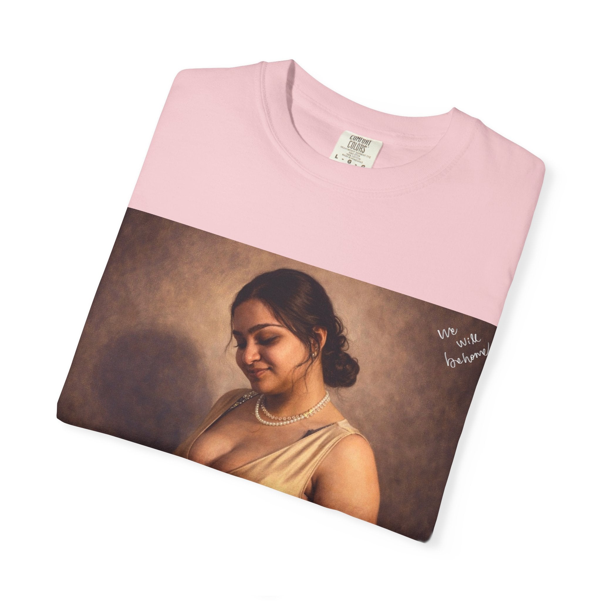 Portrait Graphic T-Shirt — Vintage Framed Lady Art Print