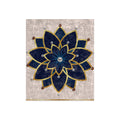Crushed Velvet Blanket — Luxe Navy Mandala Throw with Gold Accents