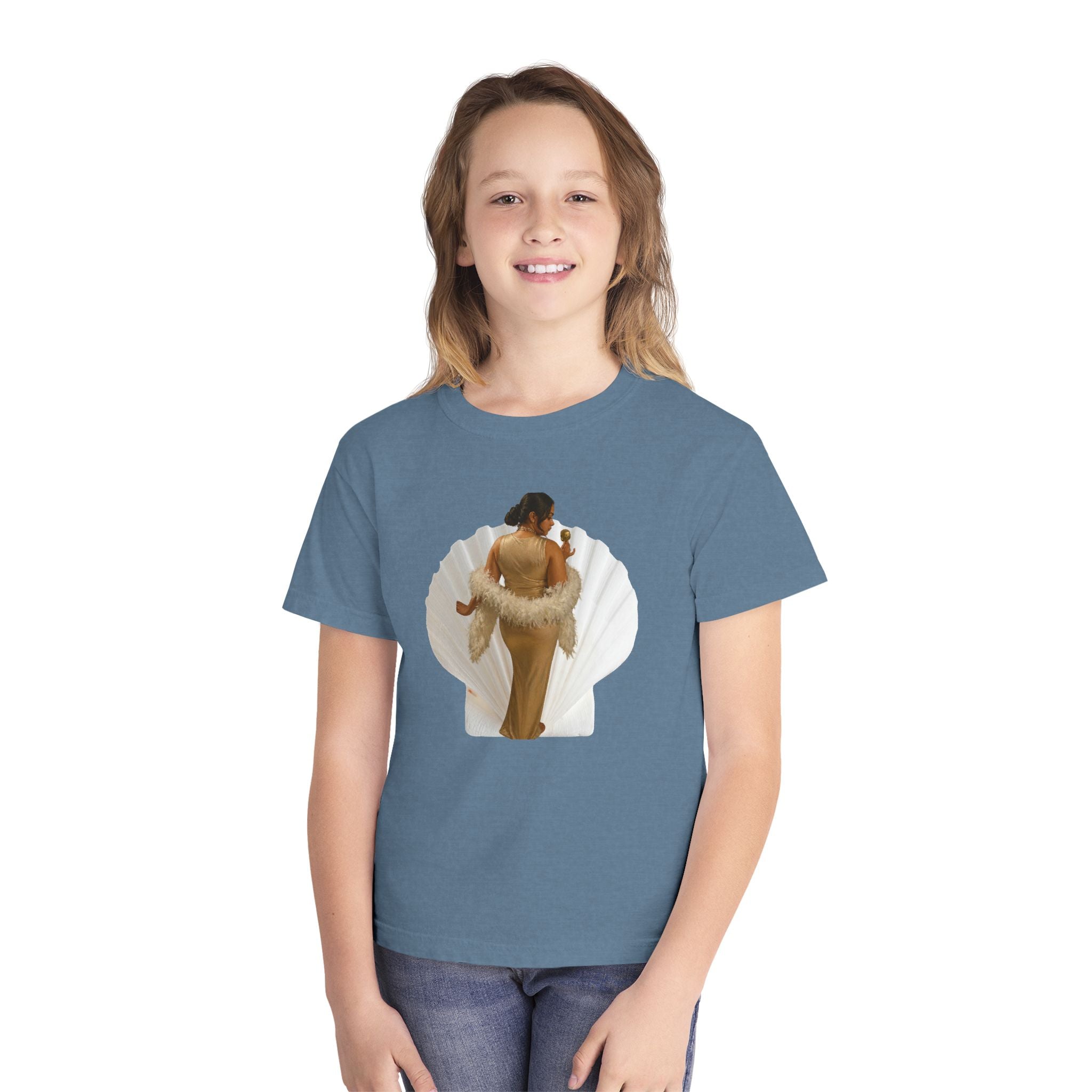Youth Tee — Elegant Portrait Shell Graphic