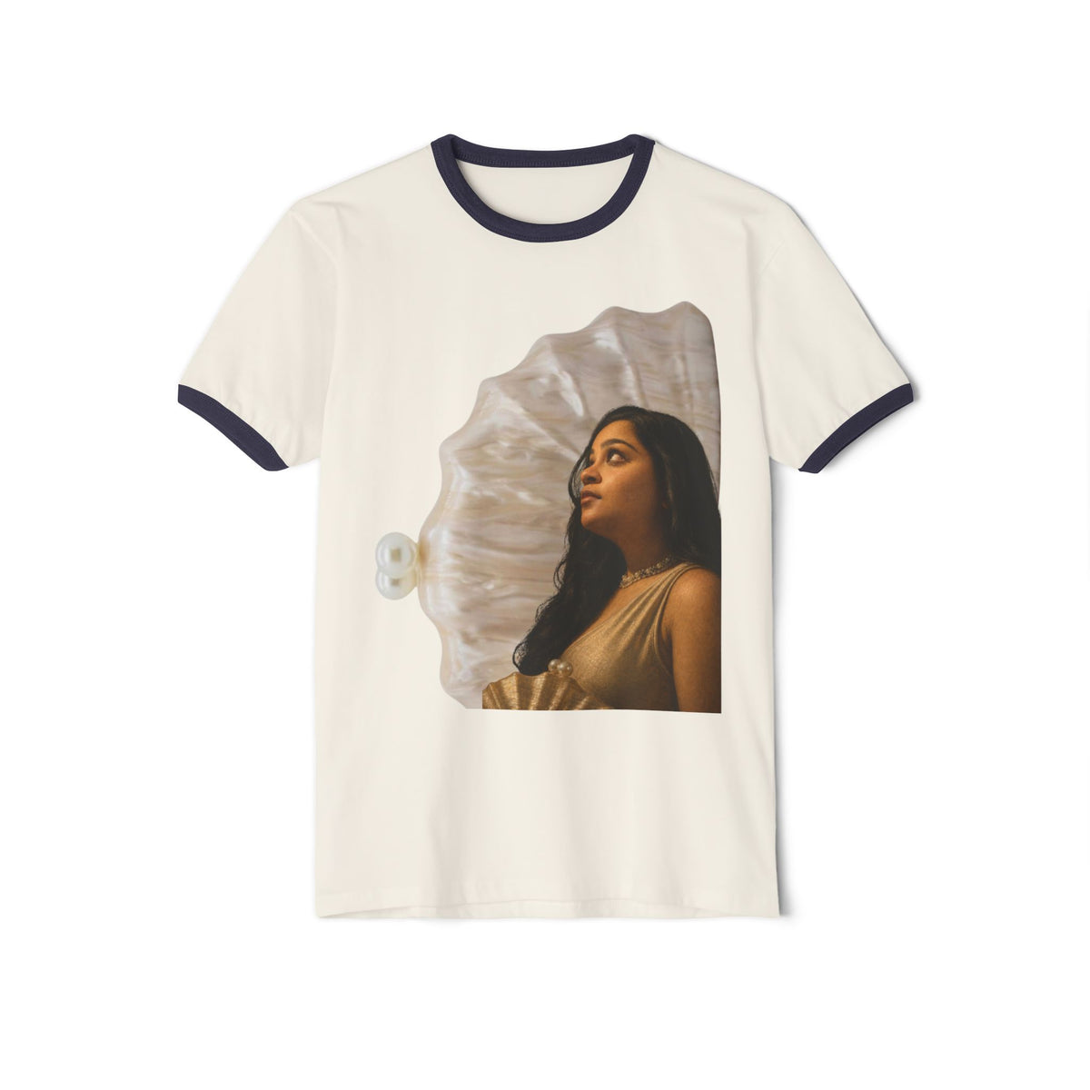 Drashti Ringer T-Shirt — 'We Will Be Home' Shell Portrait Tee