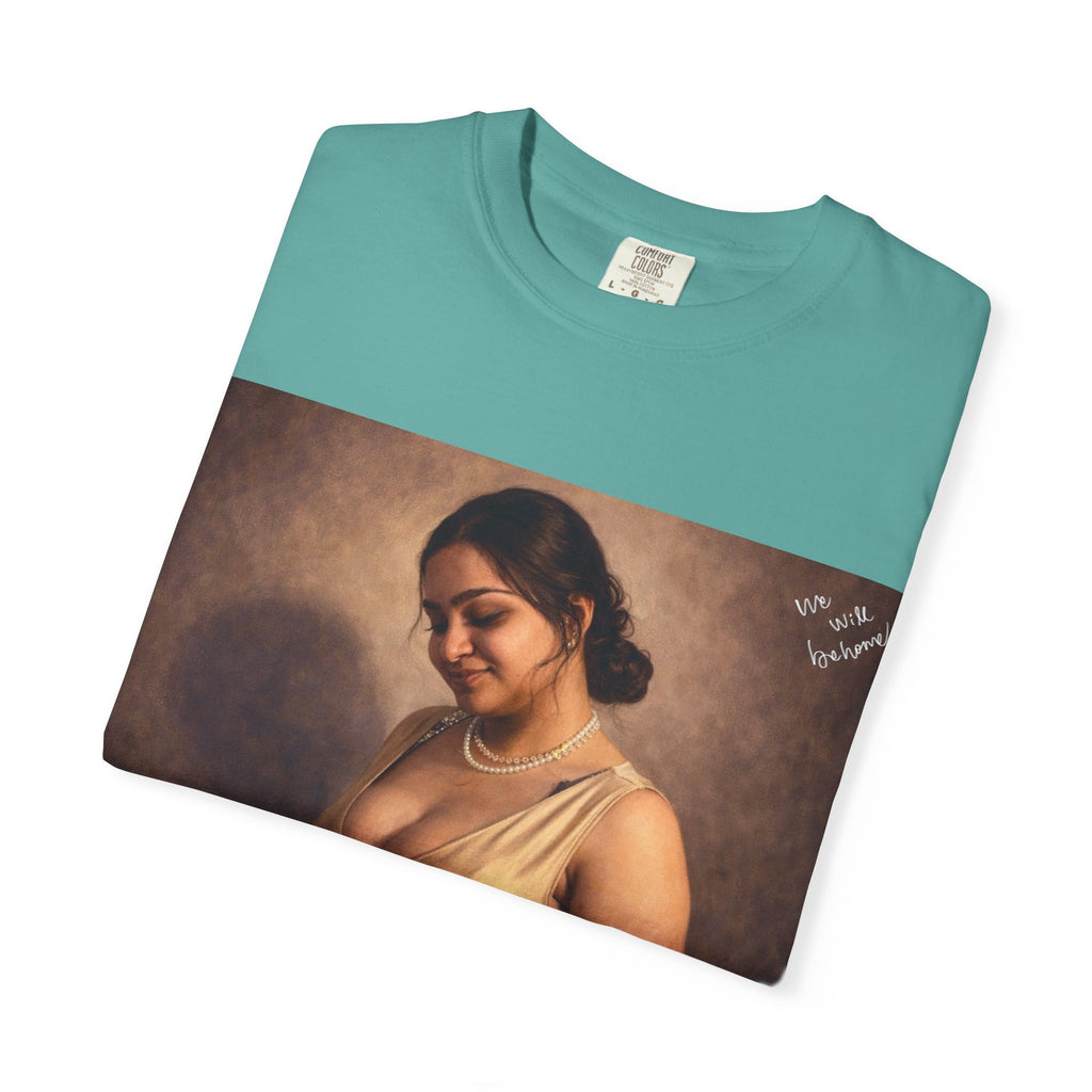 Portrait Graphic T-Shirt — Vintage Framed Lady Art Print