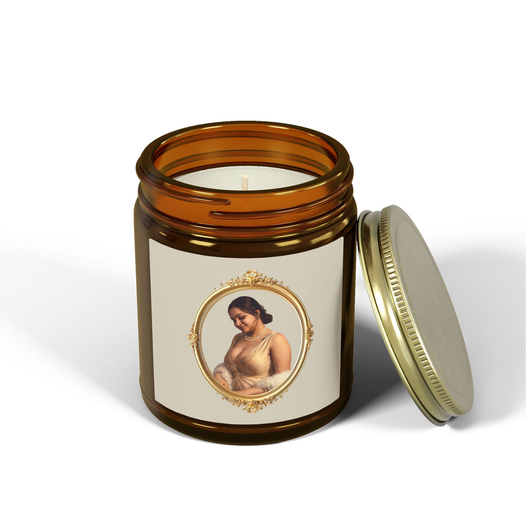 Coconut Apricot Soy Jar Candle — Floral Pearl Design (4oz & 9oz)