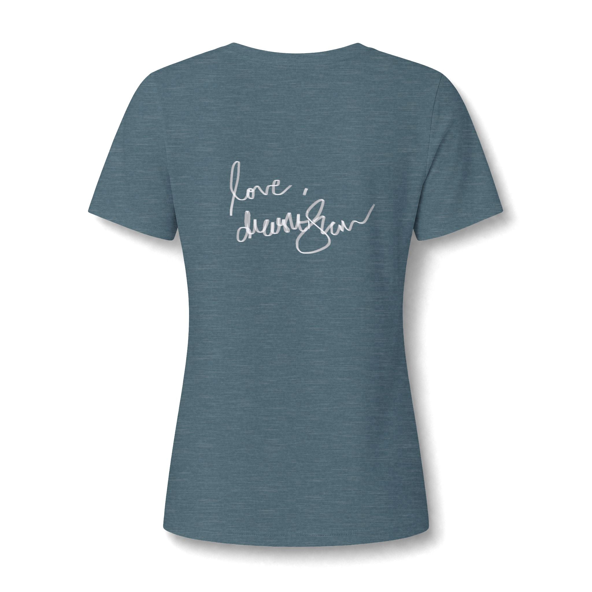 Floral Portrait V‑Neck Tee — Vintage Woman in Magnolia Print