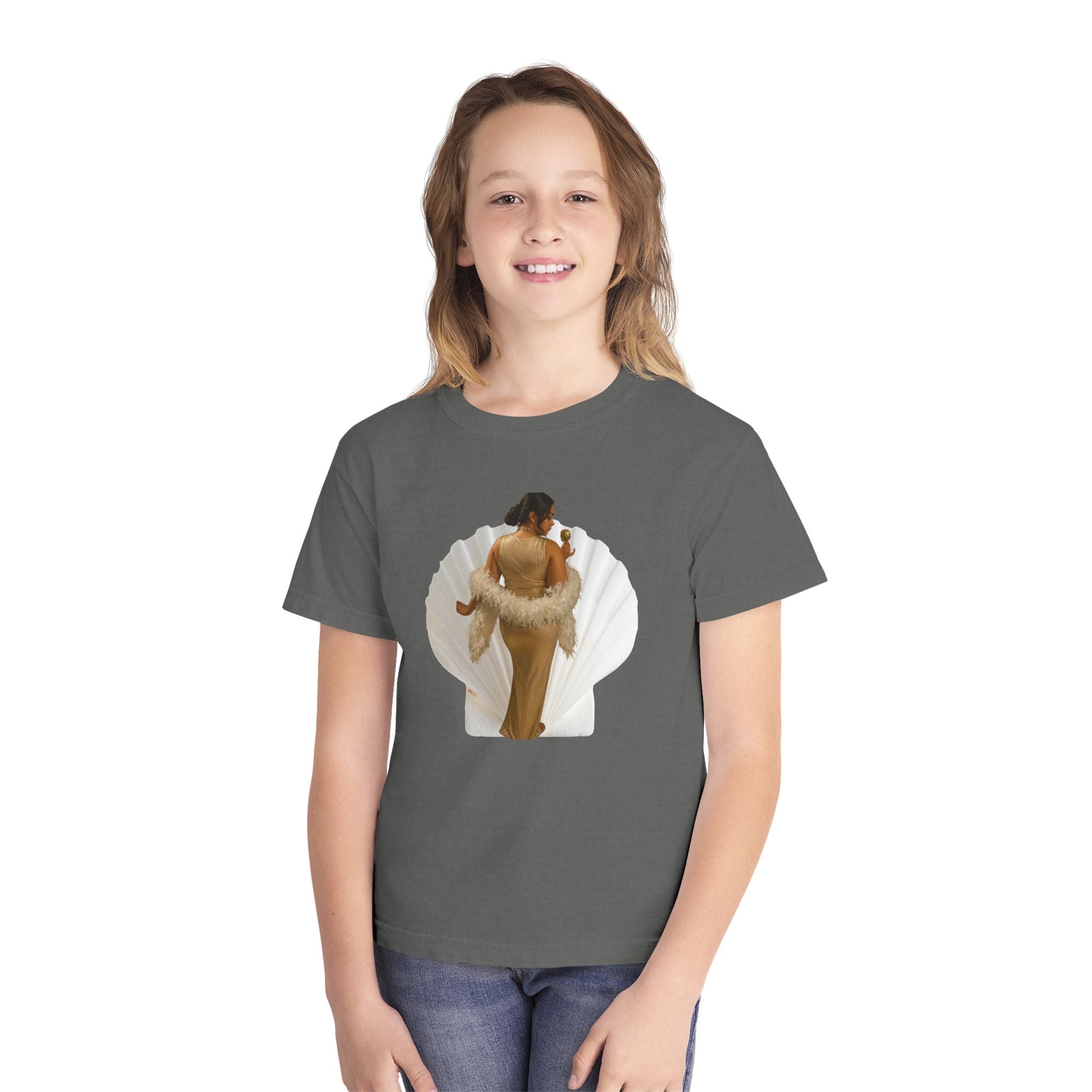 Youth Tee — Elegant Portrait Shell Graphic
