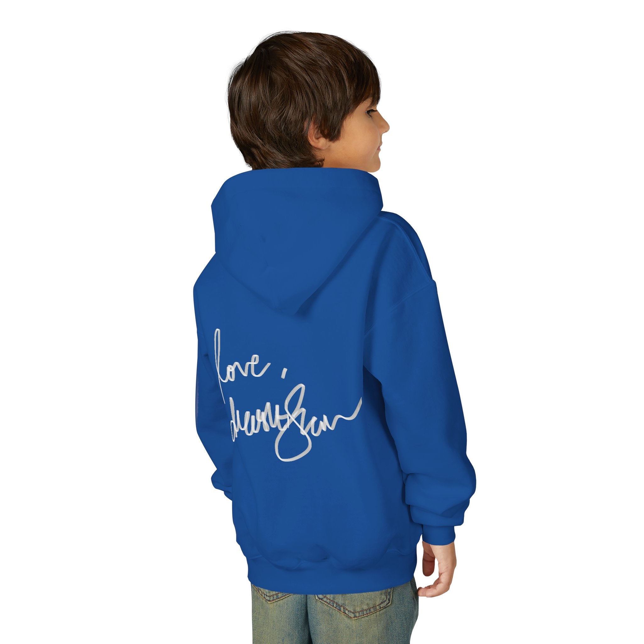 Youth Hoodie — Vintage Dancer Floral Graphic with “We Will Be Home” Back Script