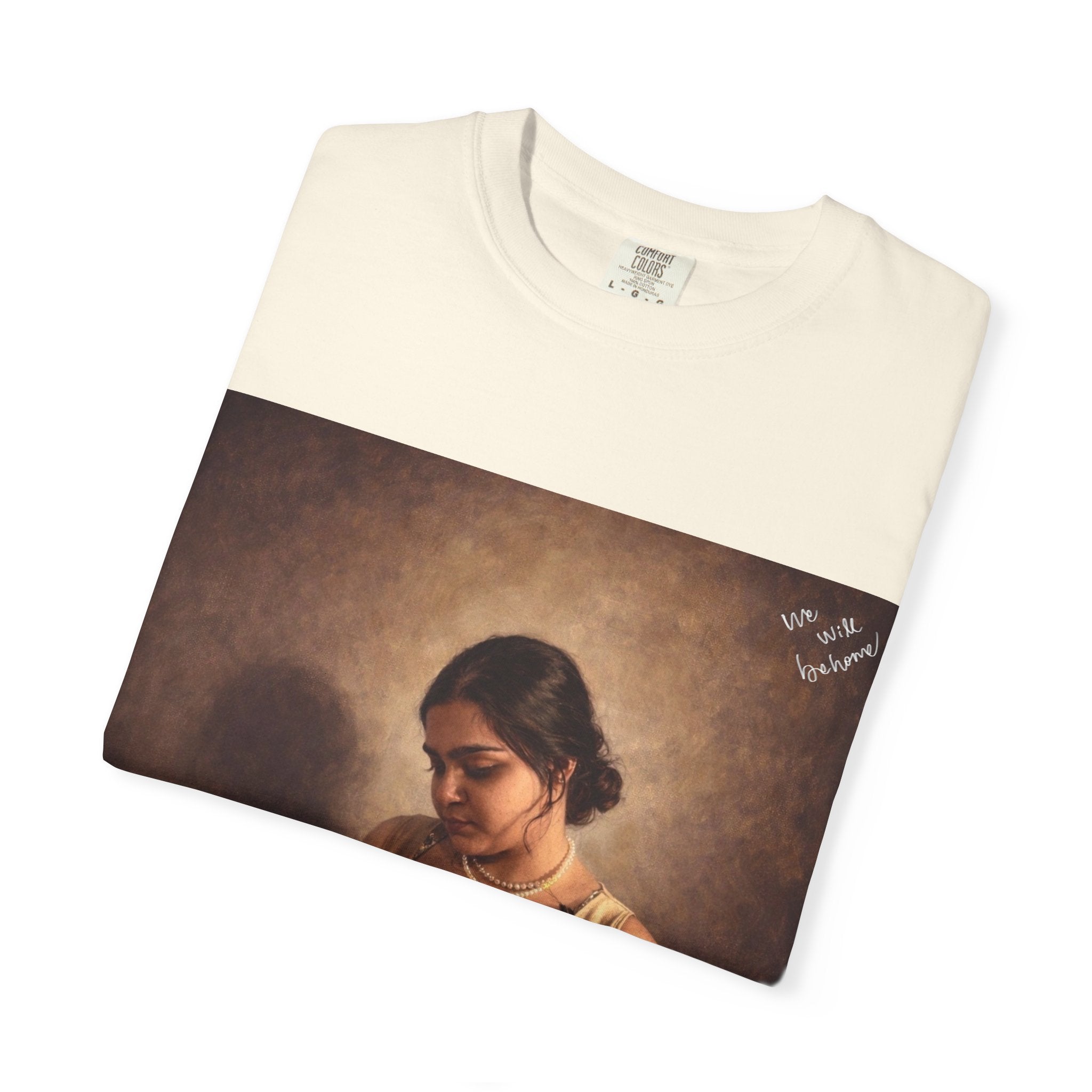 T-Shirt — Vintage Glam Portrait Tee with Signature "Love, Drashti"