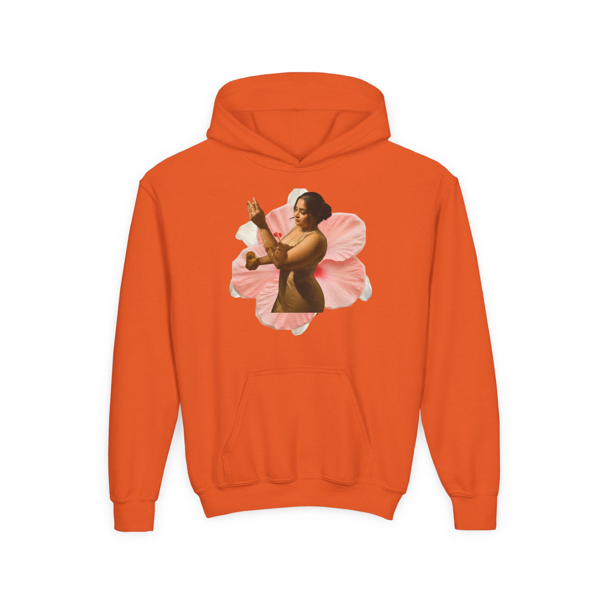 Drashti Hoodie — Vintage Dancer Floral Graphic with “We Will Be Home” Back Script