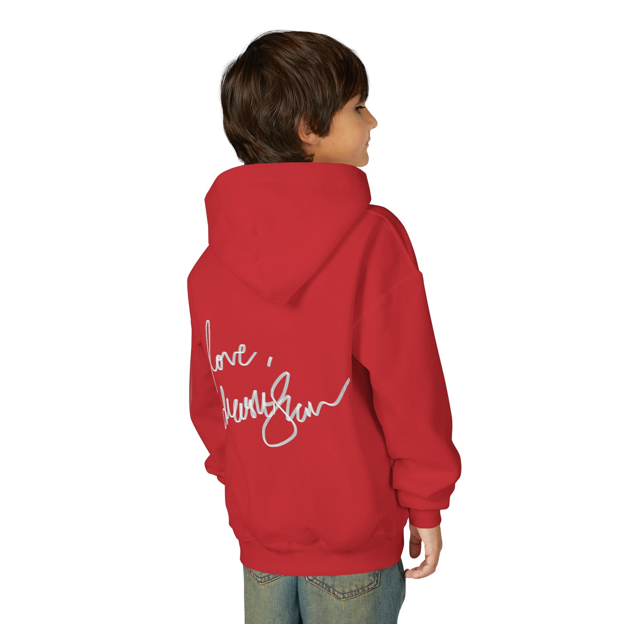 Youth Hoodie — Vintage Dancer Floral Graphic with “We Will Be Home” Back Script