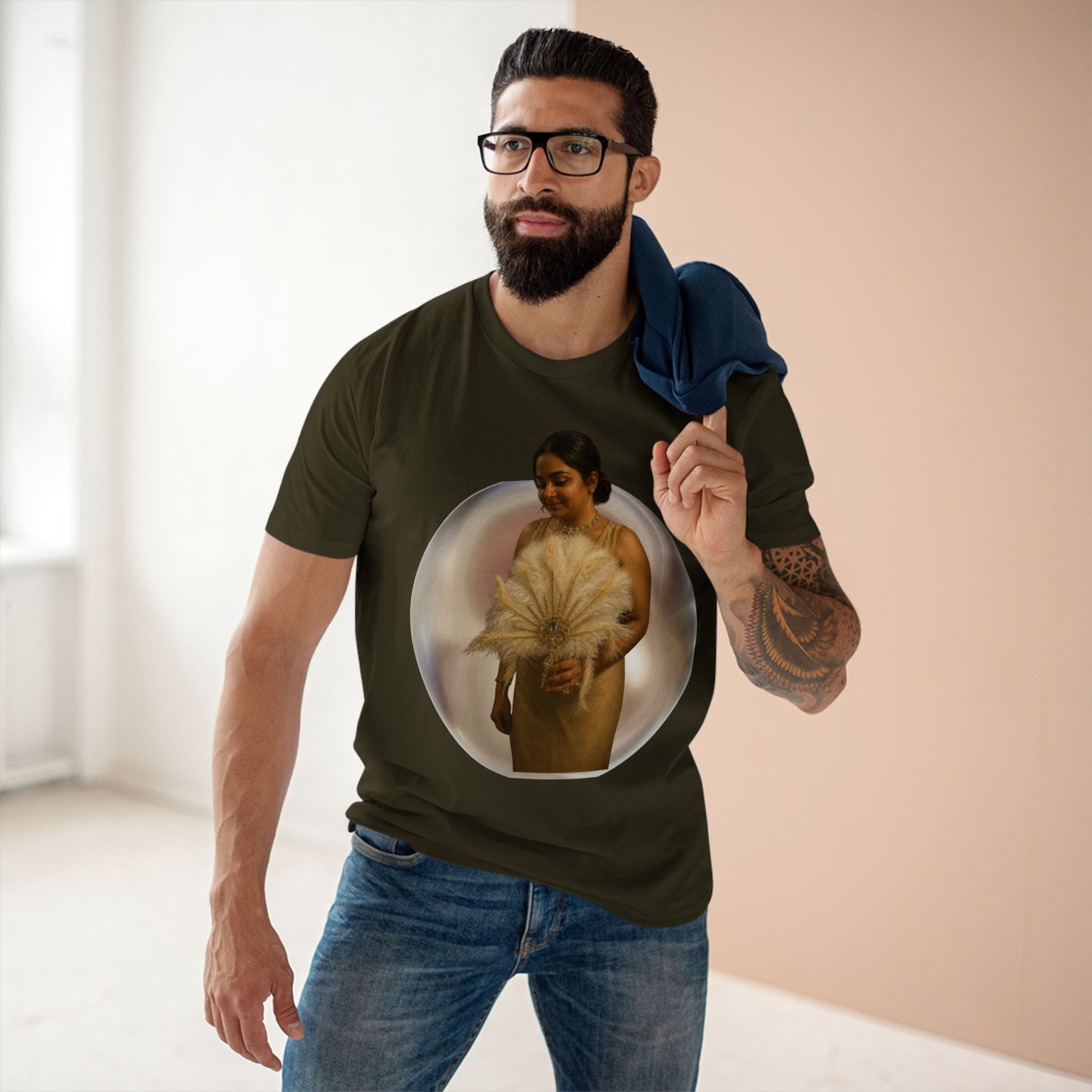 T‑Shirt — Vintage Portrait Bubble with 'We Will Become' Script