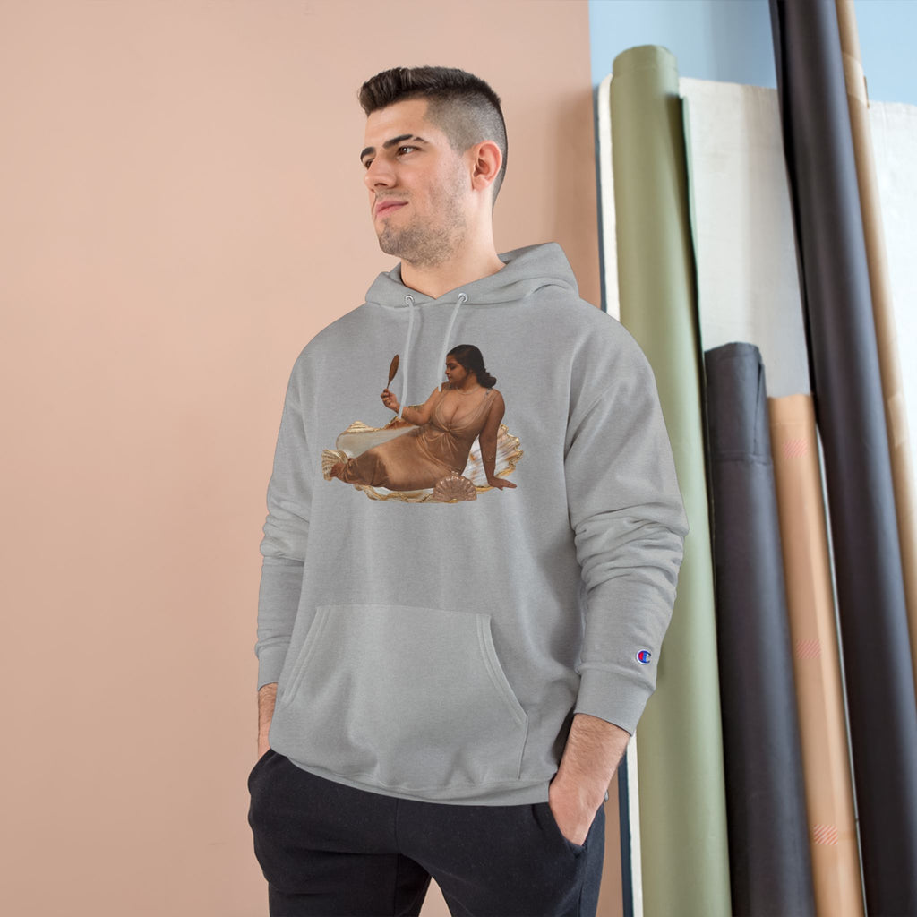 Champion Hoodie — Vintage Reclining Muse Graphic Hoodie with 'love, dunneGaur' Script