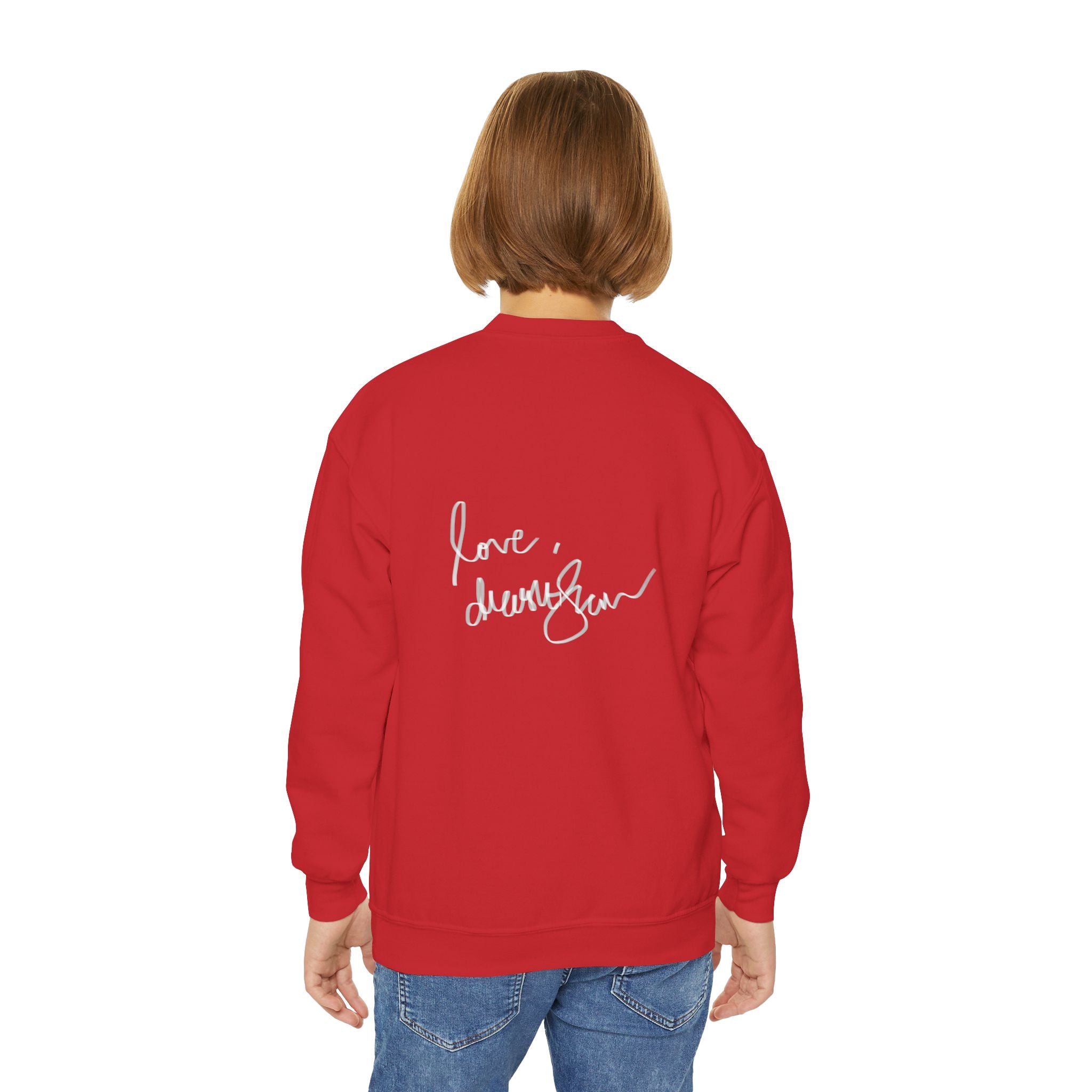 Youth Crewneck Sweatshirt — 'We Will Be Home' Vintage Portrait Graphic