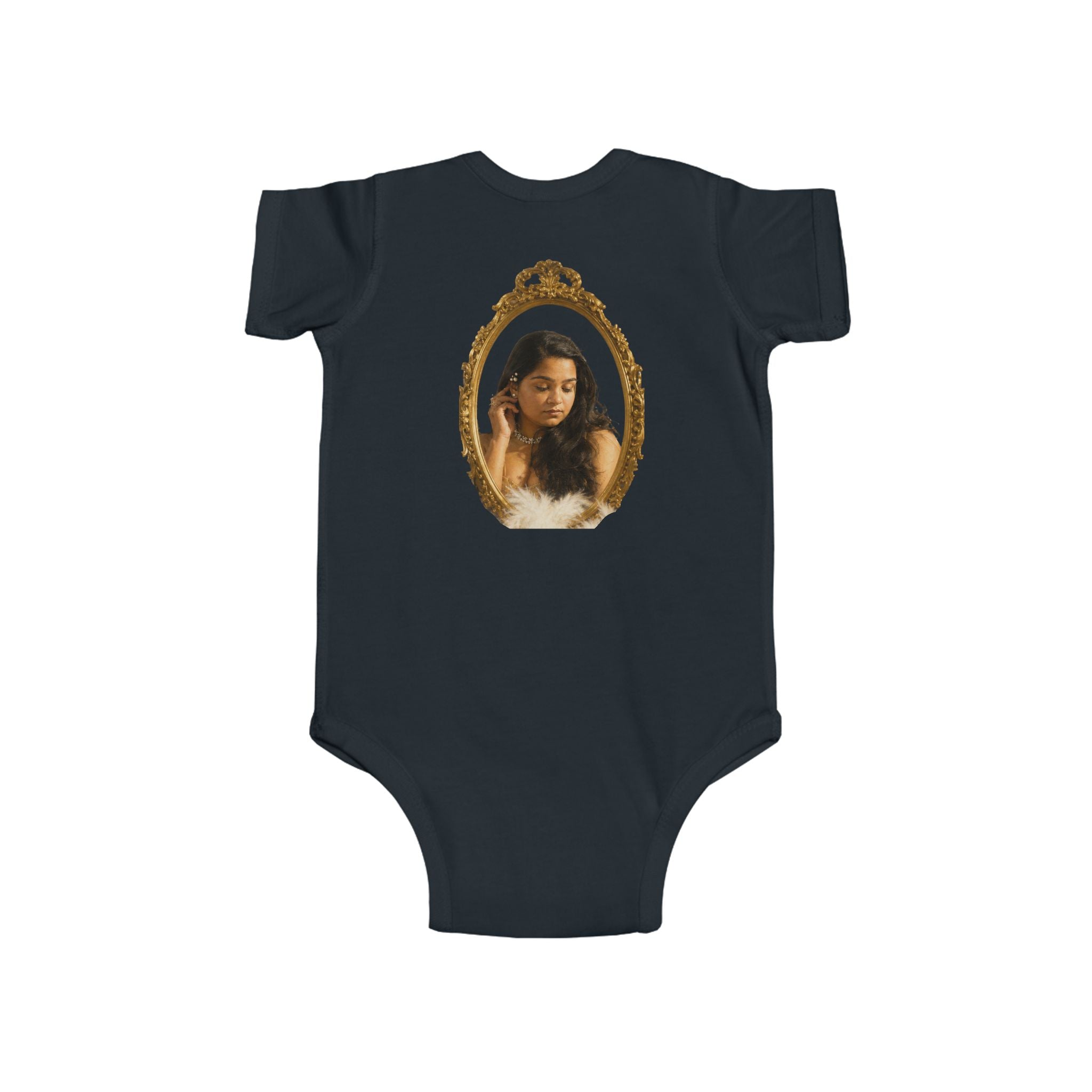 Infant Bodysuit with Vintage Gold Frame Portrait