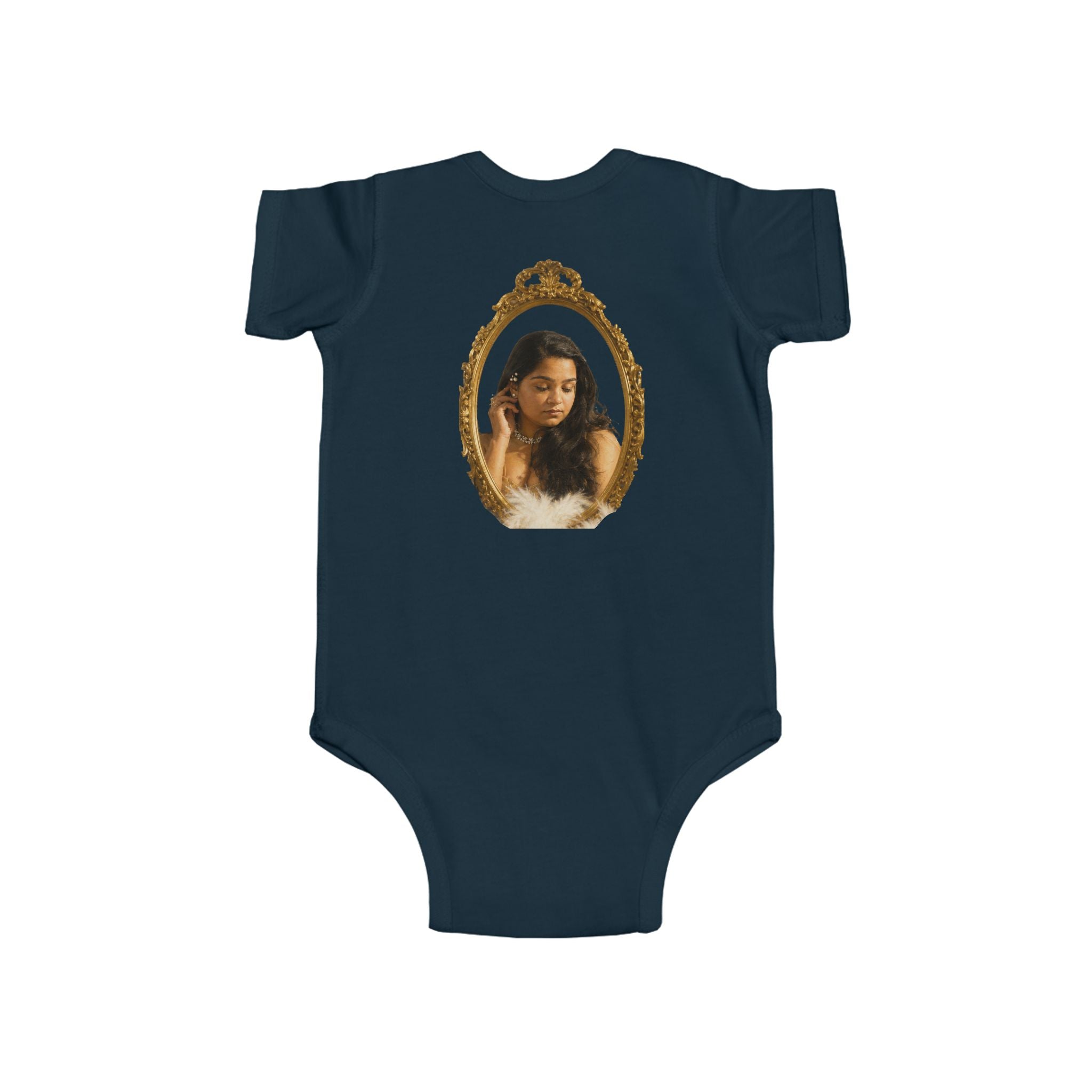 Infant Bodysuit with Vintage Gold Frame Portrait