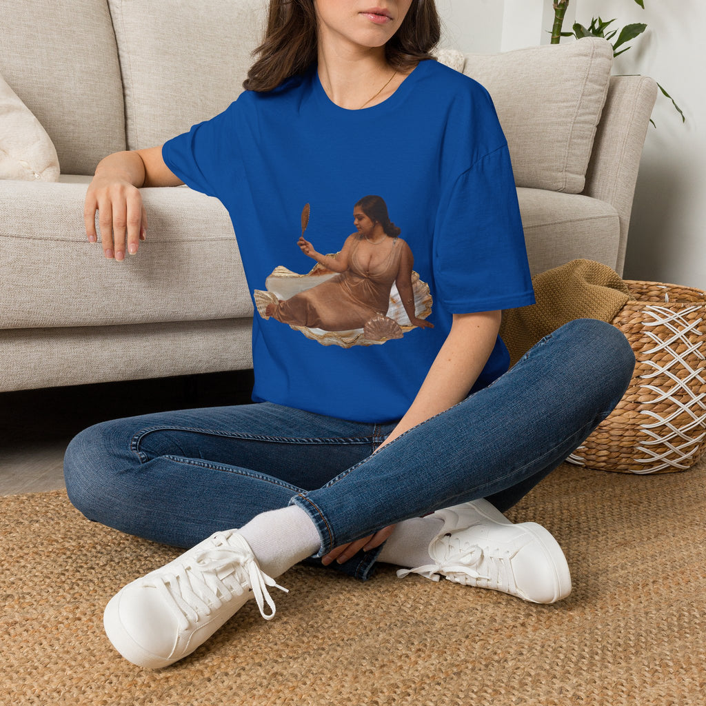 T-Shirt — Vintage Reclining Woman with Hand Mirror Art Tee
