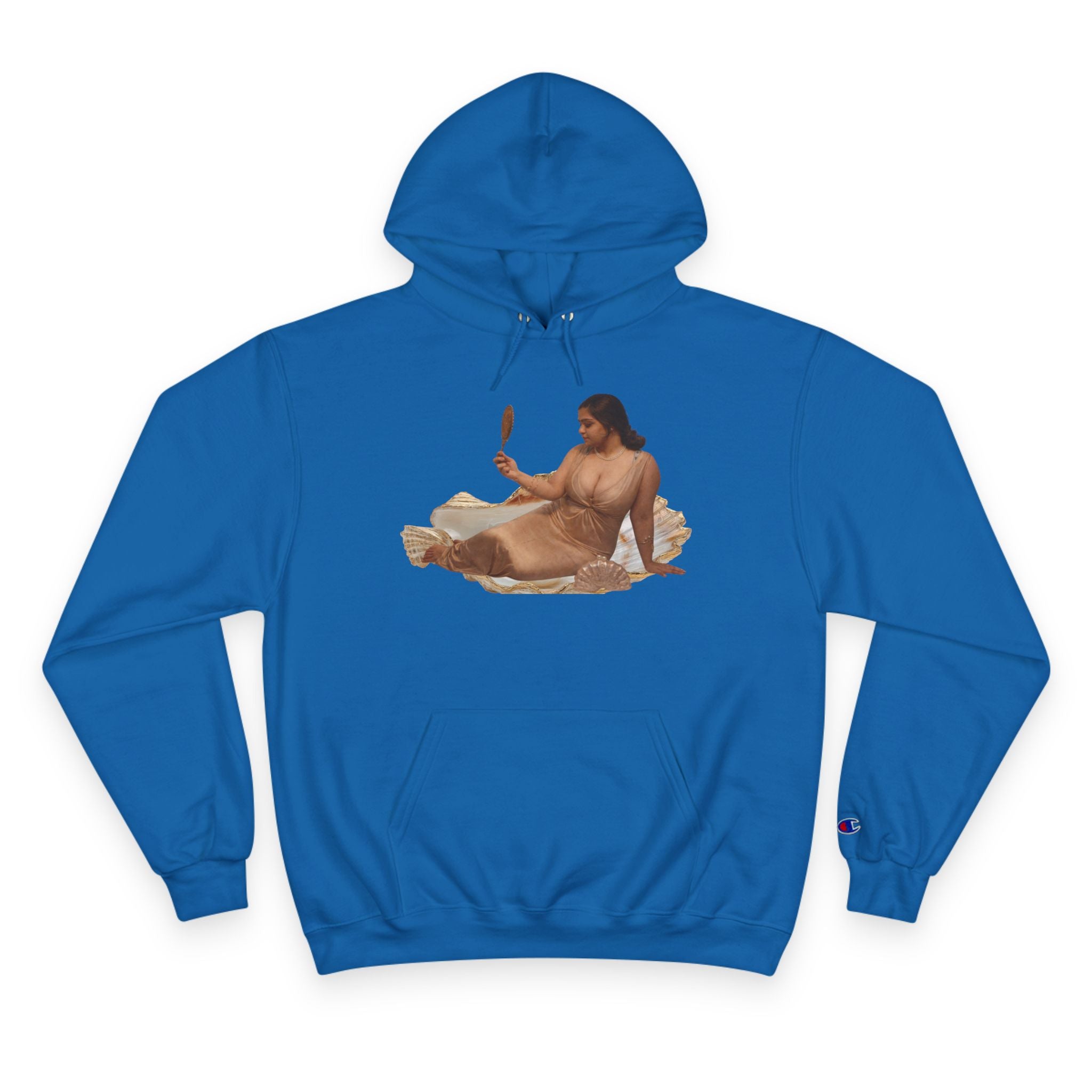 Champion Hoodie — Vintage Reclining Muse Graphic Hoodie with 'love, dunneGaur' Script