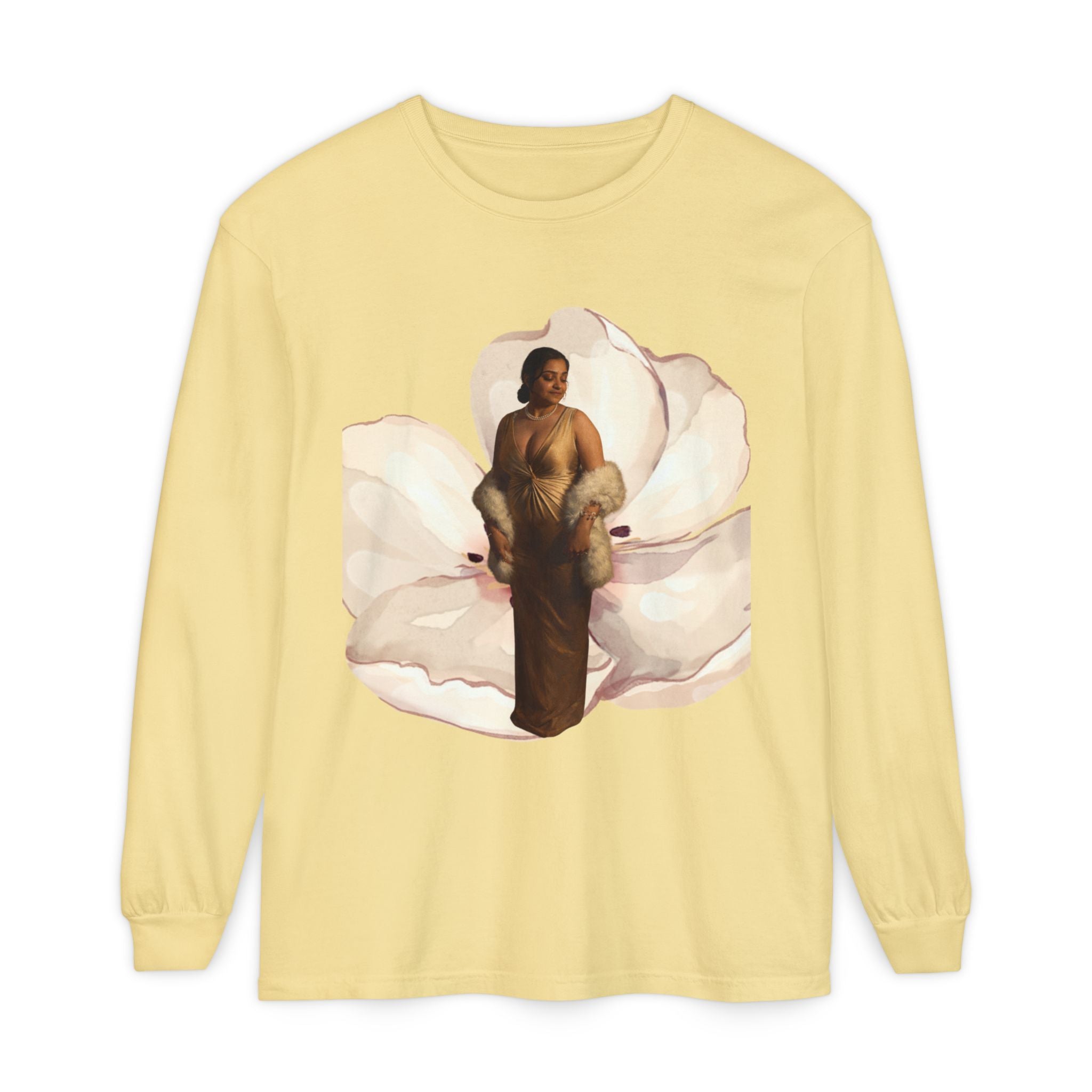 We Will Be Home Long Sleeve Tee — Floral Vintage Portrait Graphic