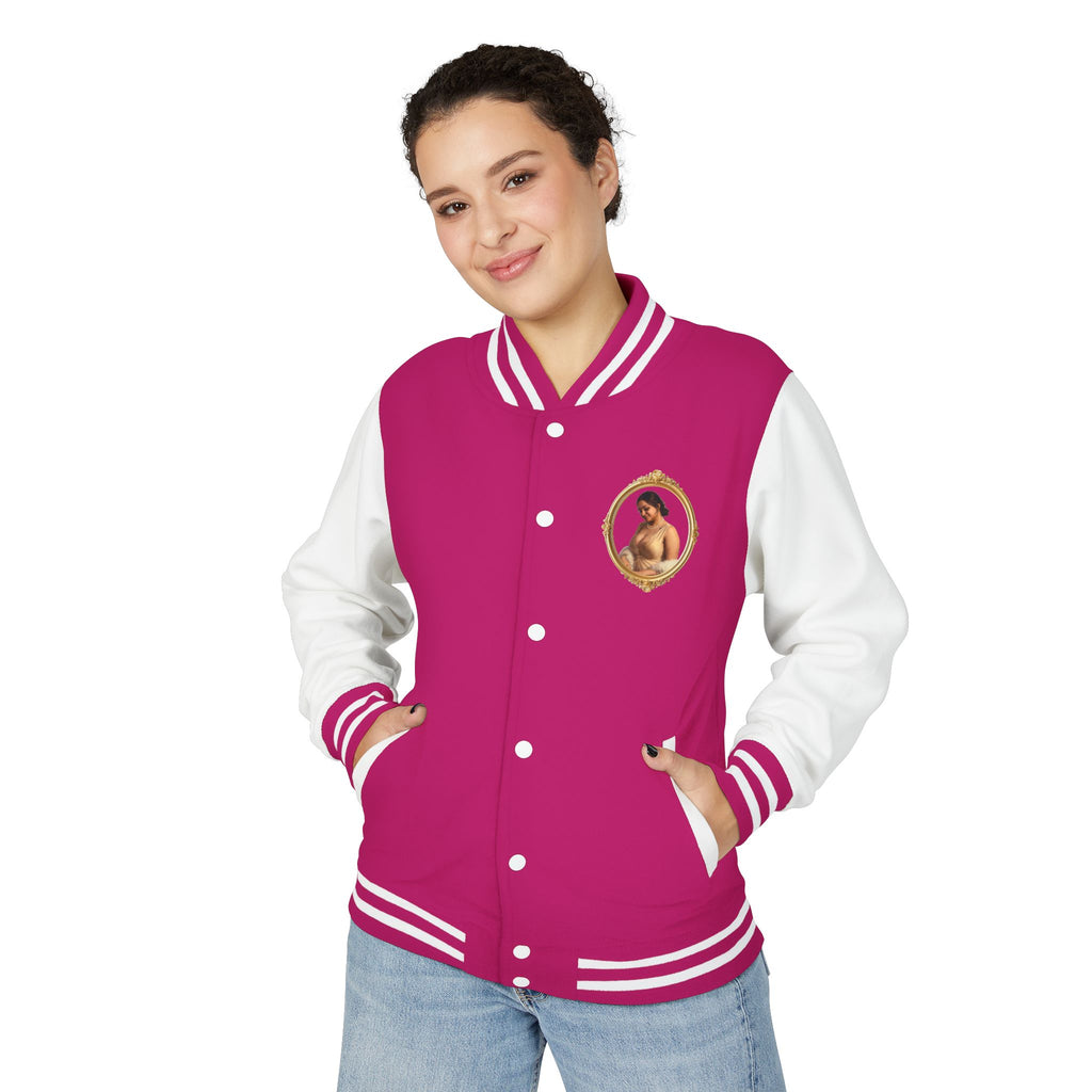 Vintage Portrait Letterman Jacket — Framed Classical Art Varsity Jacket