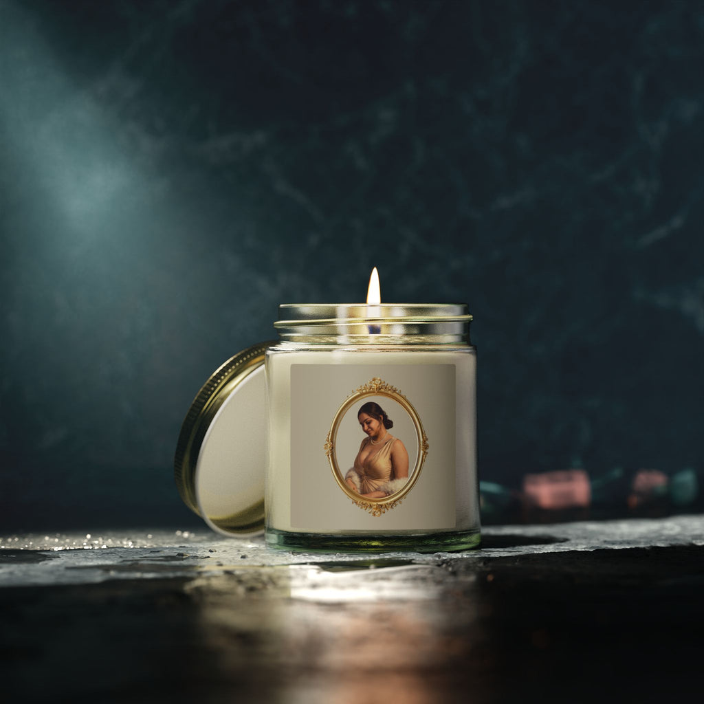 Coconut Apricot Soy Jar Candle — Floral Pearl Design (4oz & 9oz)
