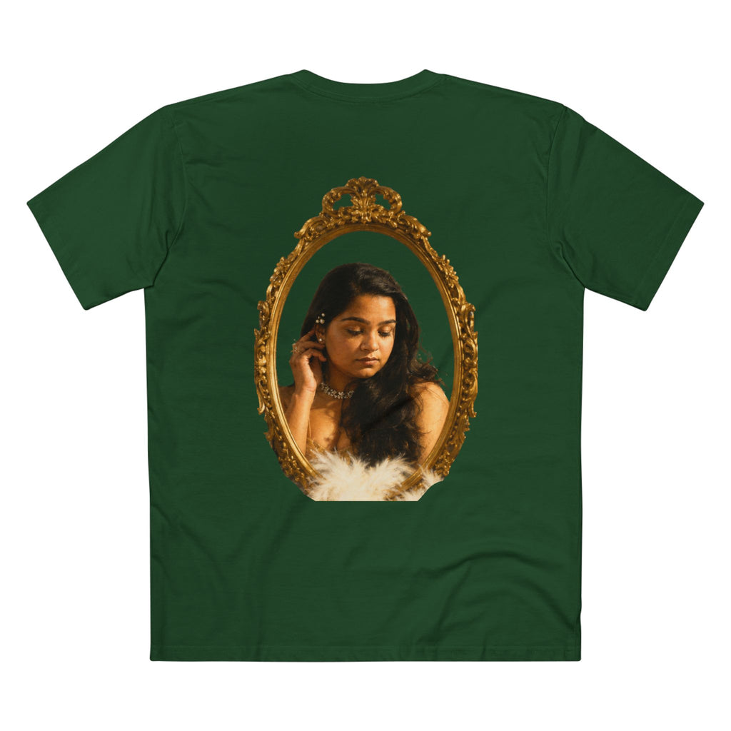 Vintage Vanity Tee — Antique Mirror & Shell Art Graphic T-Shirt