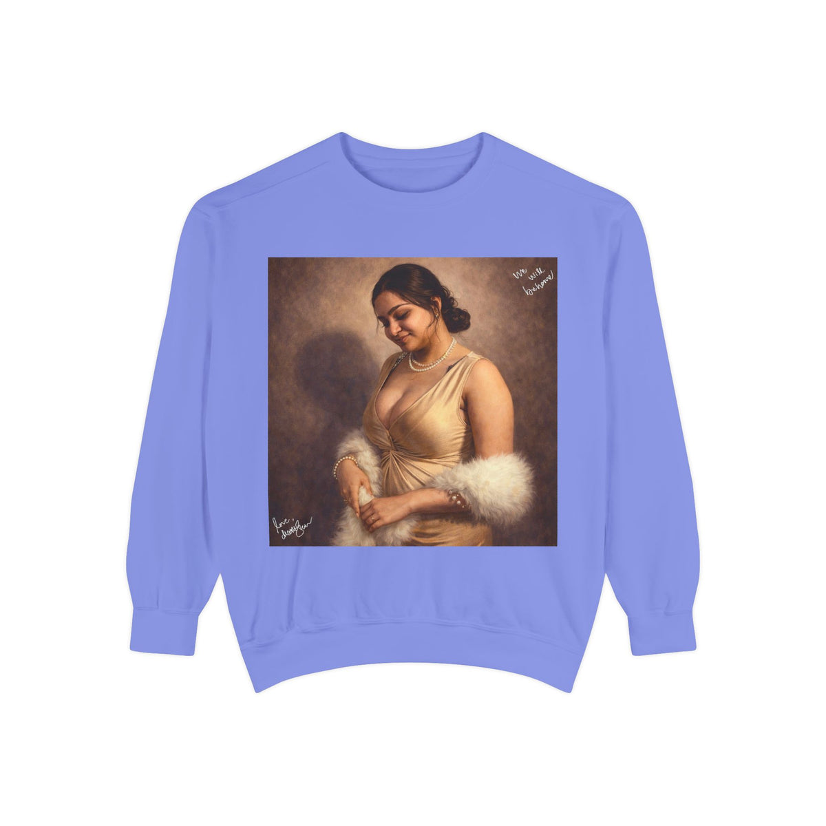 Drashti Portrait Sweatshirt — Vintage Frame Graphic Pullover
