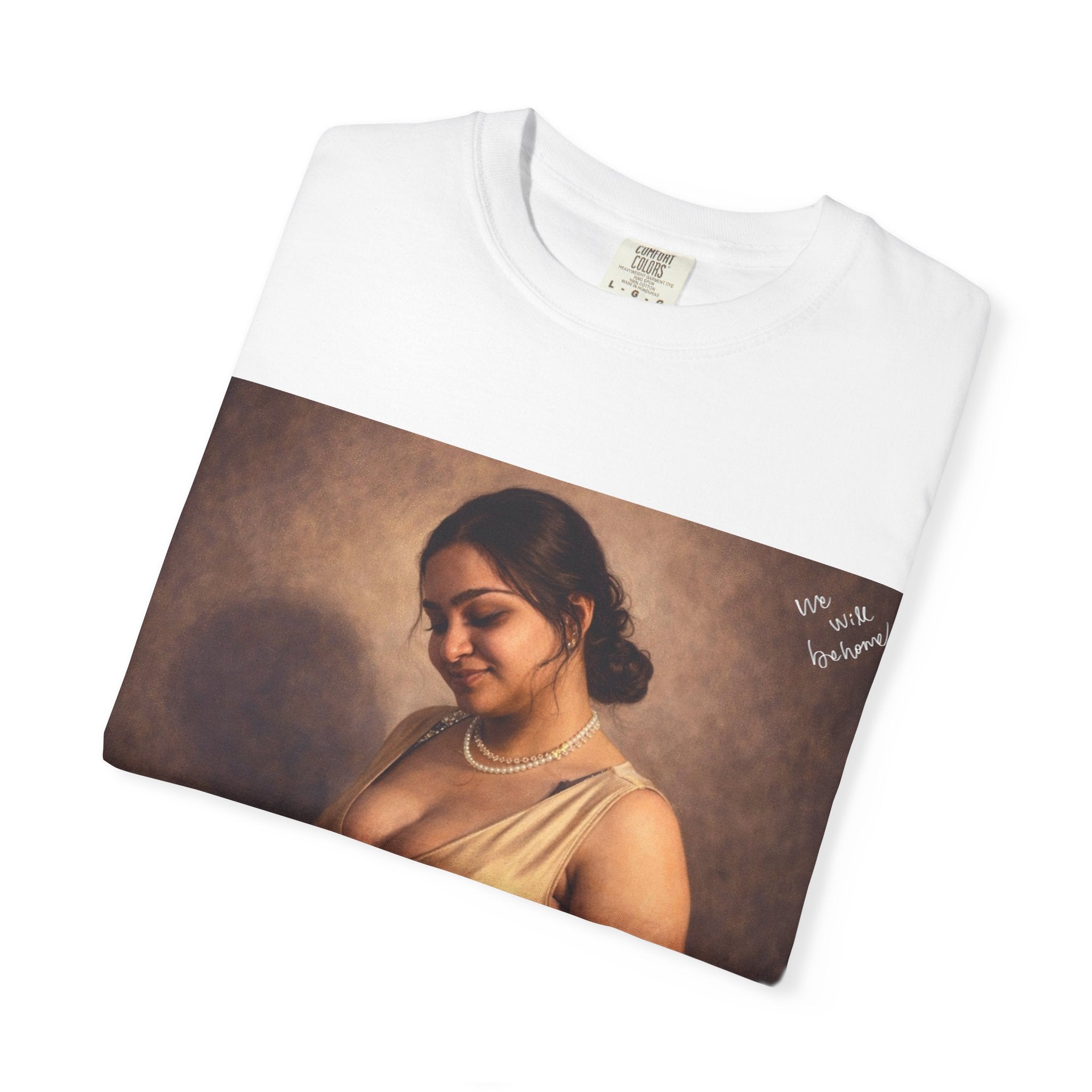 Portrait Graphic T-Shirt — Vintage Framed Lady Art Print