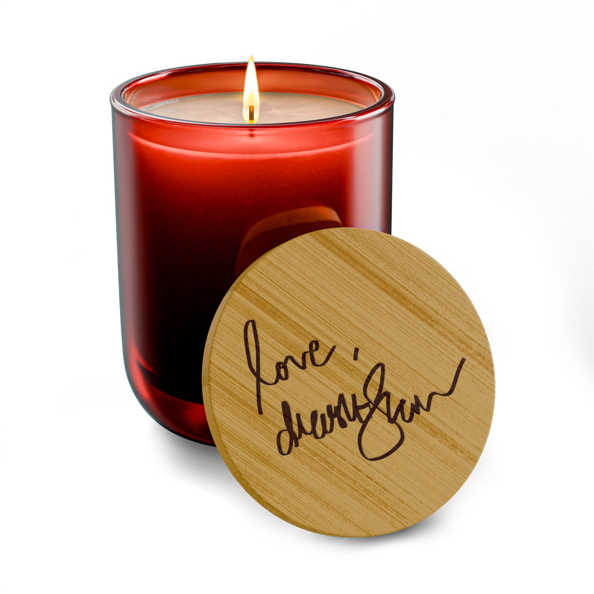 Drashti 14oz Scented Soy Candle — Personalized Bamboo Lid (Signature Style)