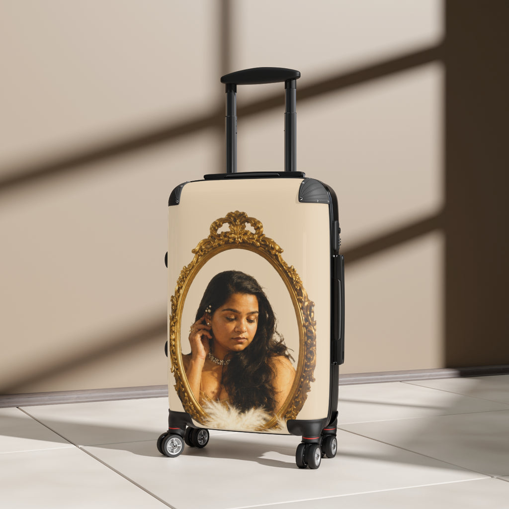 Suitcase - Vintage Gold Mirror Portrait Travel Luggage