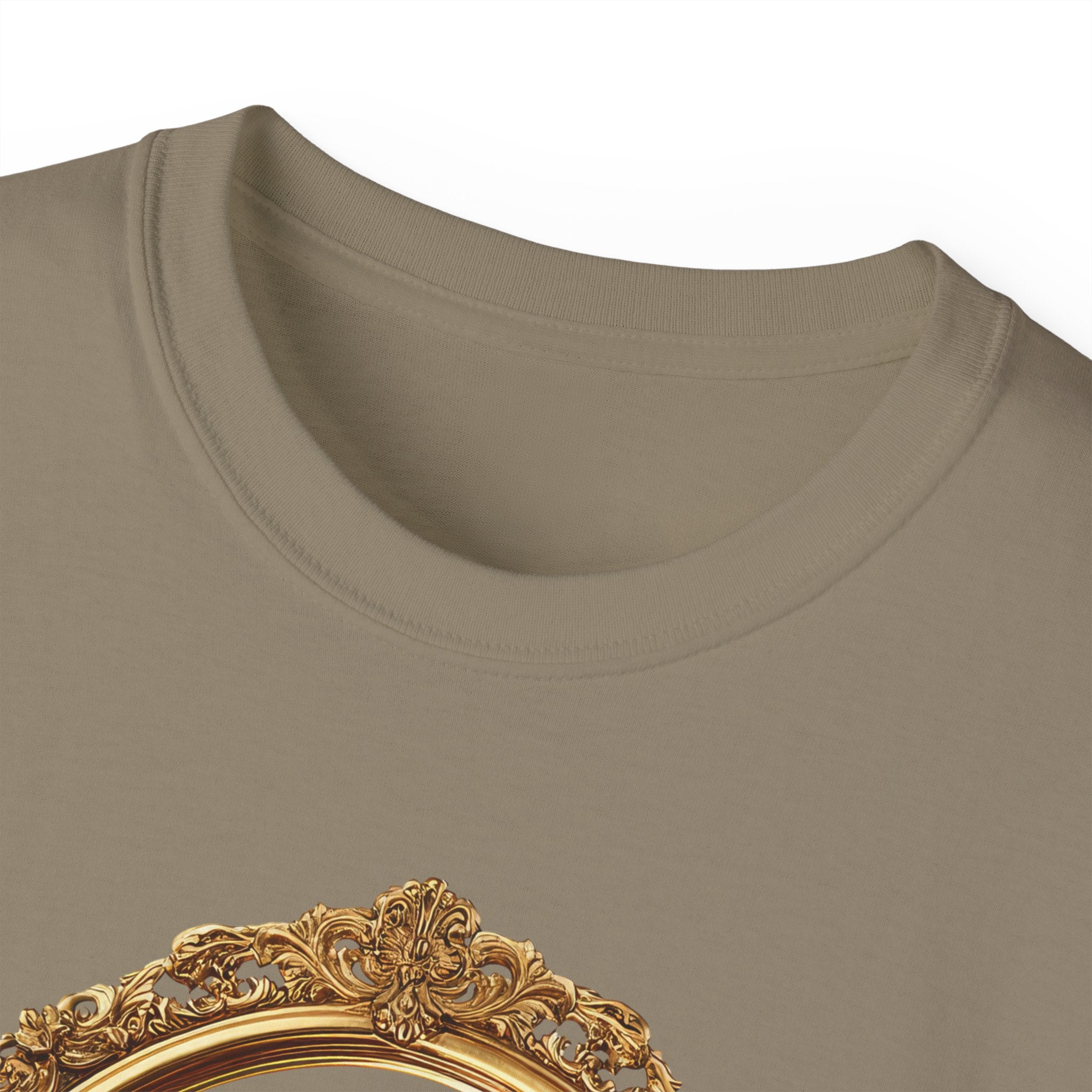 Angel Portrait T-Shirt — Vintage Gold Framed Guardian Tee