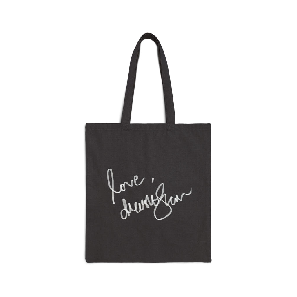 Photo Portrait Canvas Tote — "Love, [Signature]" Stylish Everyday Shoulder Bag