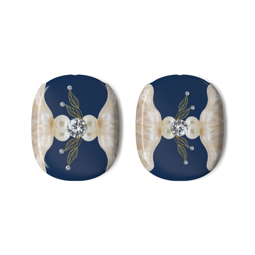 Pearl & Navy Floral AirPods Max Case — Elegant Protective Headphone Covers
