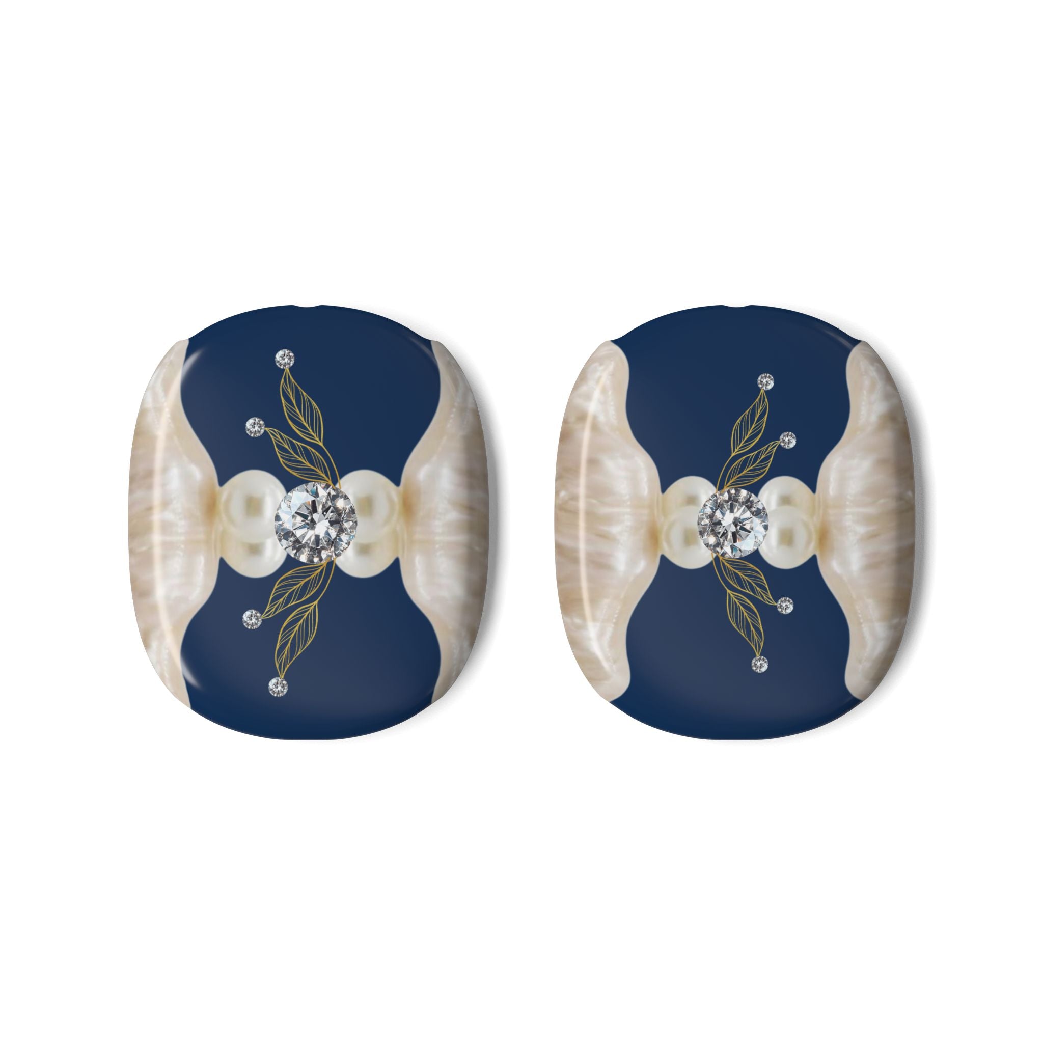 Pearl & Navy Floral AirPods Max Case — Elegant Protective Headphone Covers