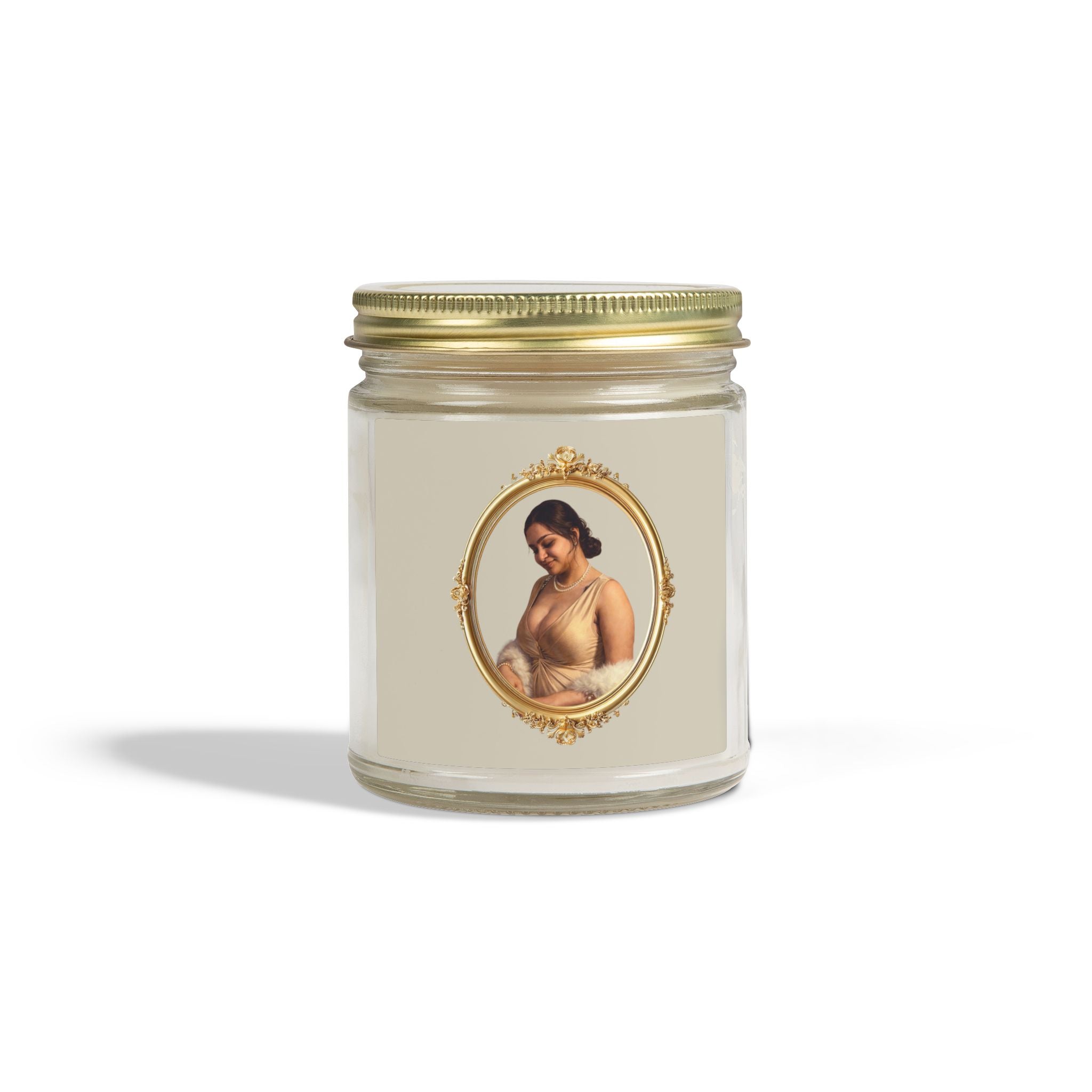 Coconut Apricot Soy Jar Candle — Floral Pearl Design (4oz & 9oz)