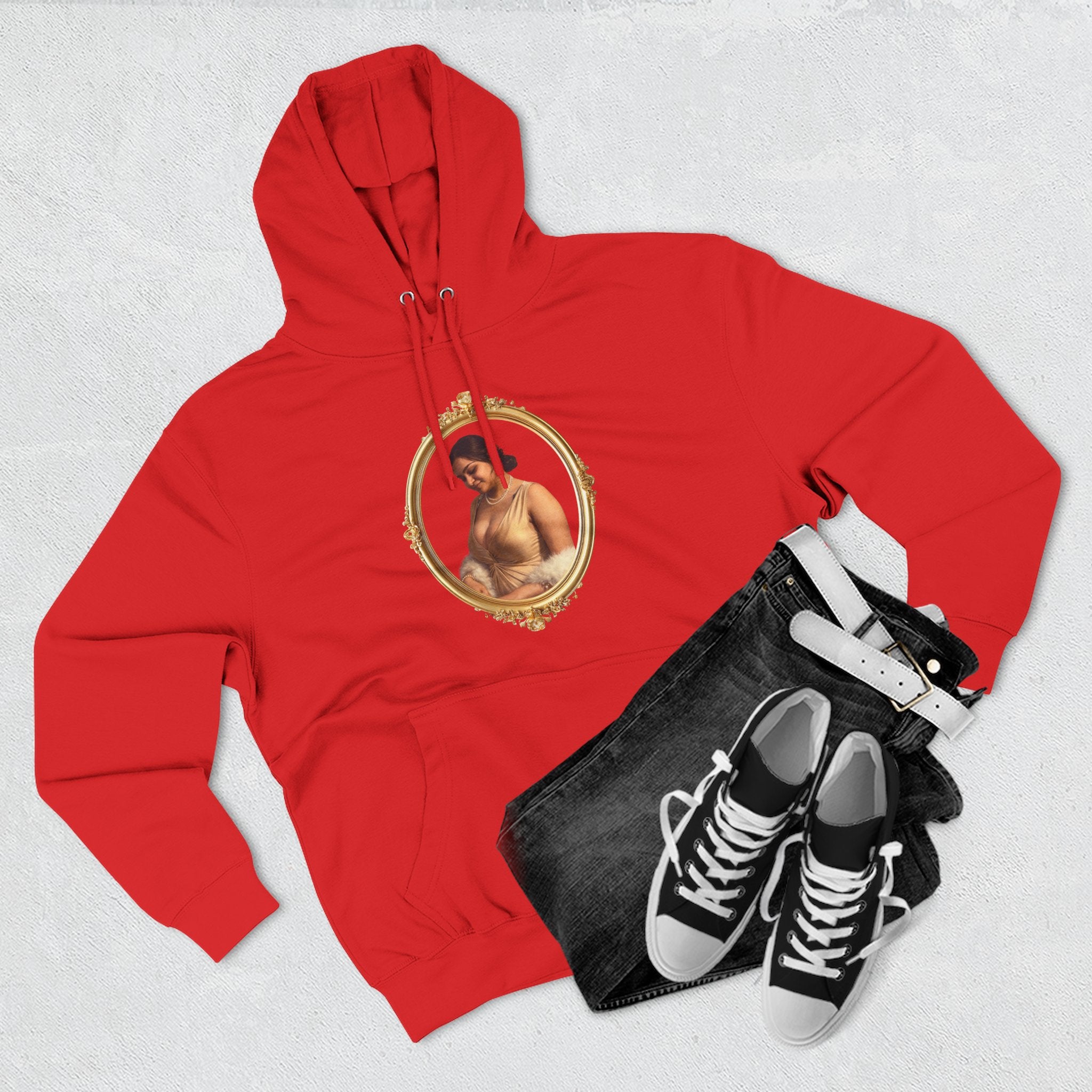 Portrait Hoodie — Vintage Frame Romantic Art Pullover