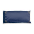 Satin Pillowcase — Navy Luxe Body Pillowcase with Gold Corner Filigree & "Love, Dream, Glow" Script