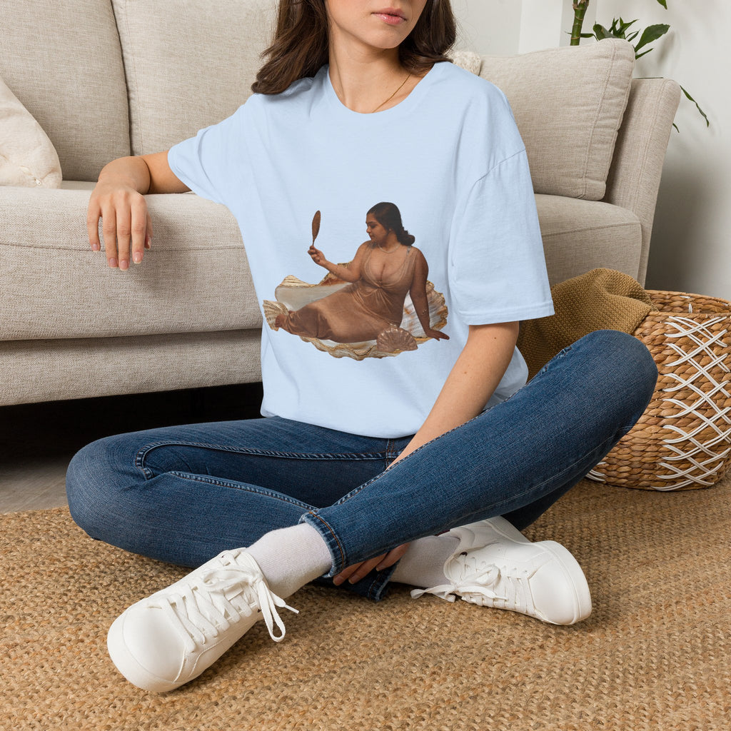 T-Shirt — Vintage Reclining Woman with Hand Mirror Art Tee