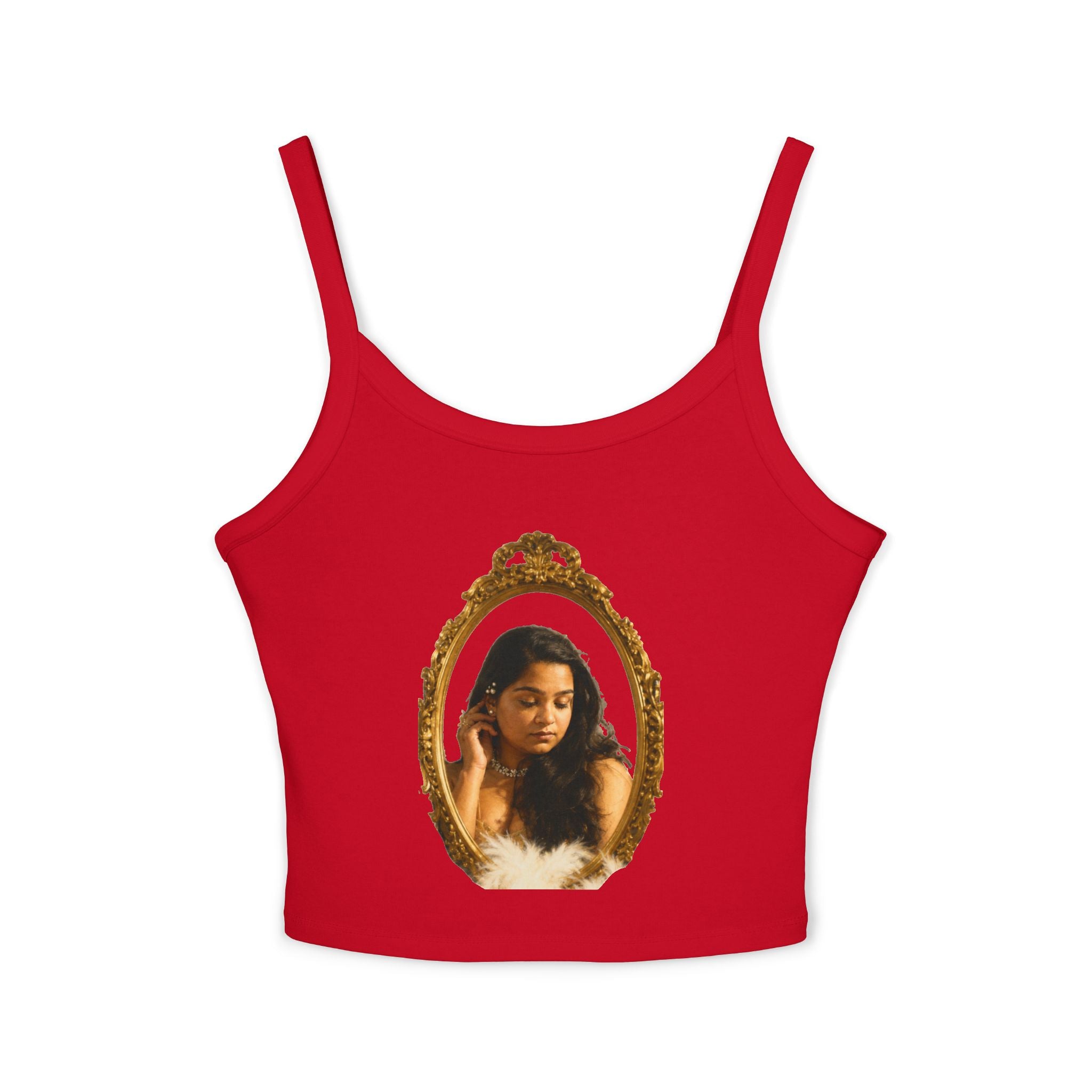 Mirror Portrait Crop Tank — "love, demi~gün" Signature Graphic
