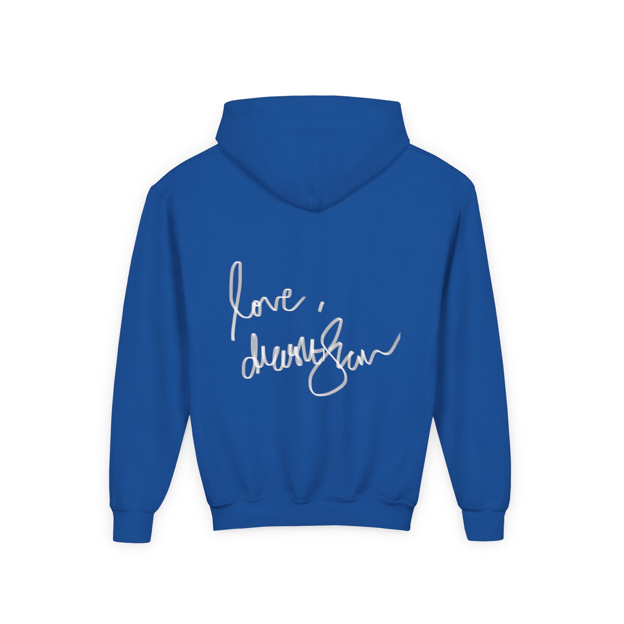Youth Hoodie — Vintage Dancer Floral Graphic with “We Will Be Home” Back Script