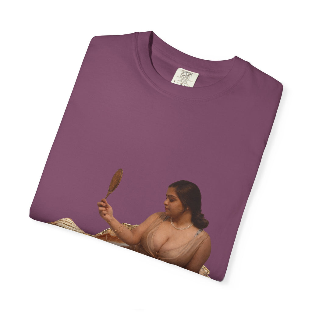 Venus Mirror T-Shirt — Nude Goddess Art Tee with 'Love, [Signature]' Back Print
