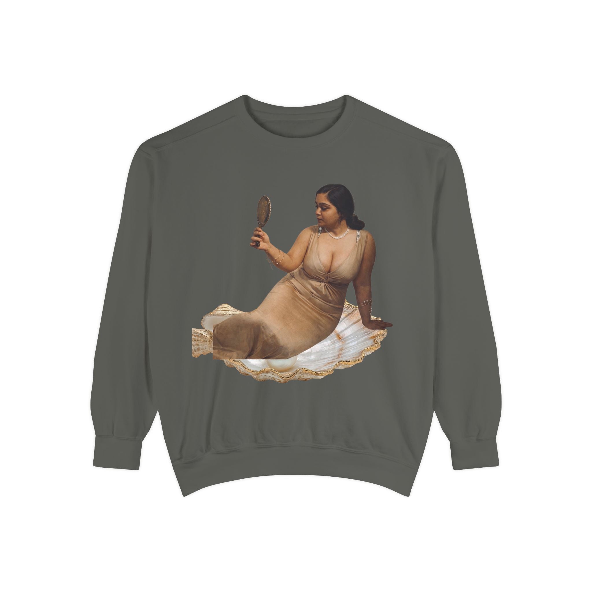 Reclining Muse Sweatshirt — 'We Will Be Home' Retro Art Graphic Crewneck