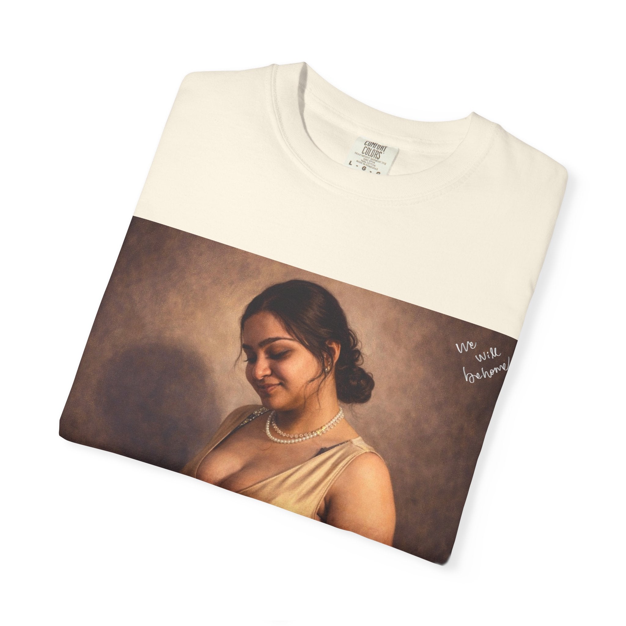 Portrait Graphic T-Shirt — Vintage Framed Lady Art Print