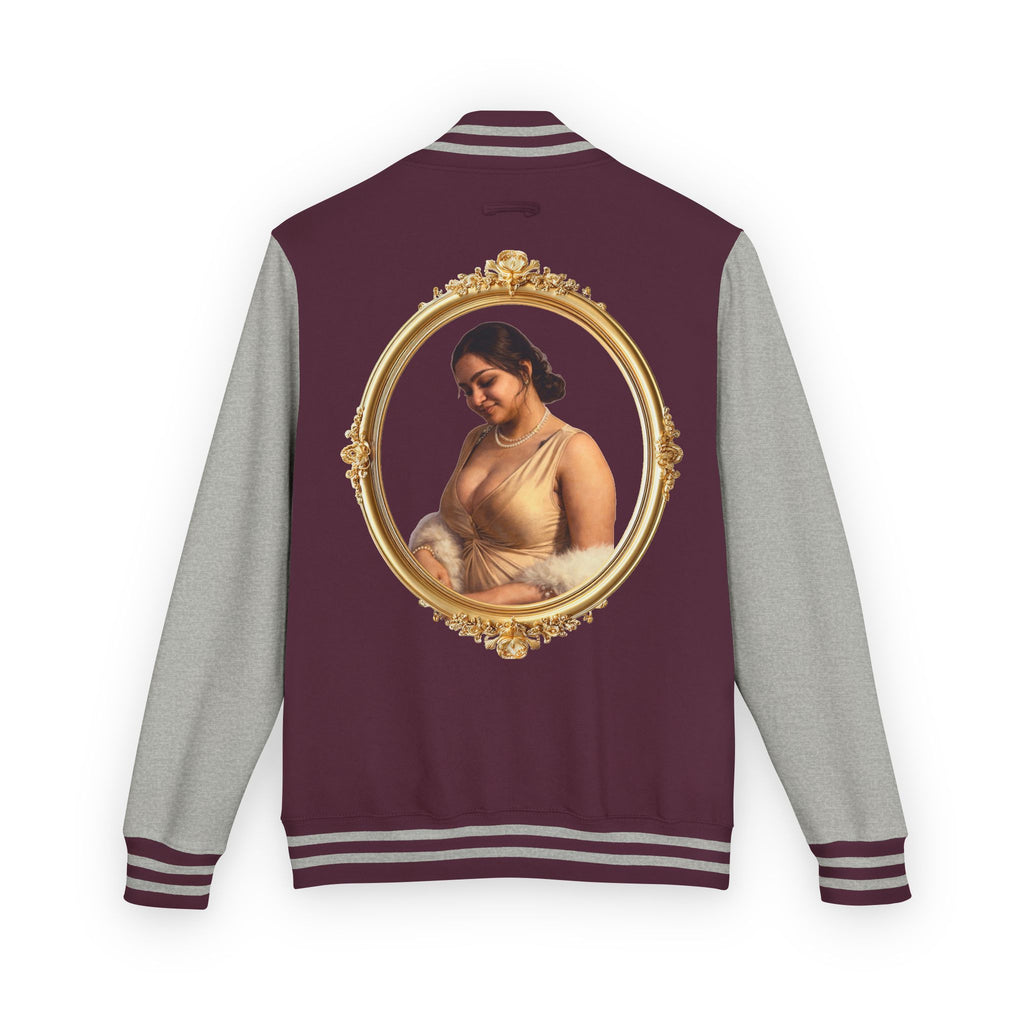 Vintage Portrait Letterman Jacket — Framed Classical Art Varsity Jacket