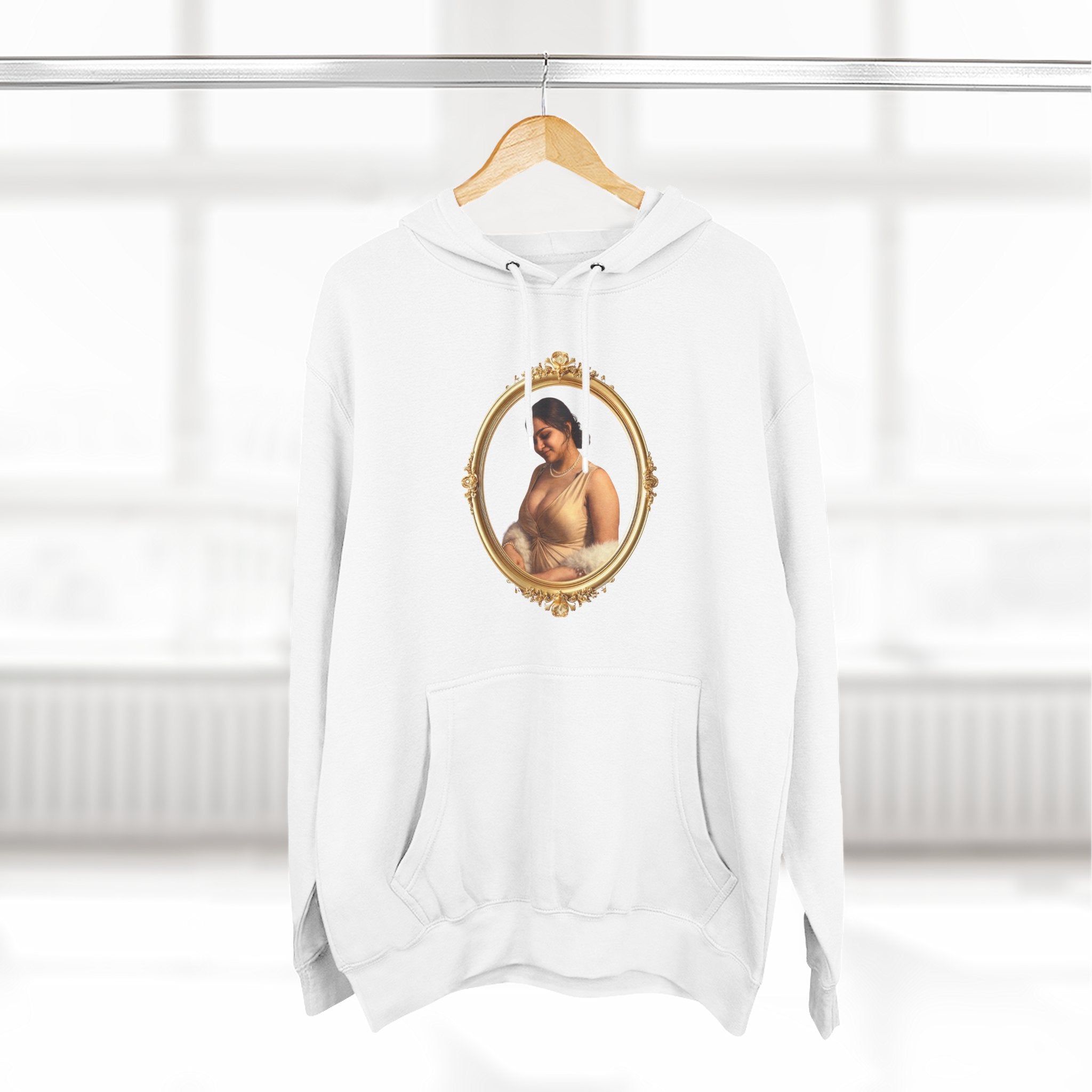 Portrait Hoodie — Vintage Frame Romantic Art Pullover