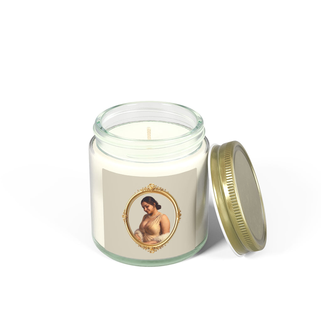 Coconut Apricot Soy Jar Candle — Floral Pearl Design (4oz & 9oz)