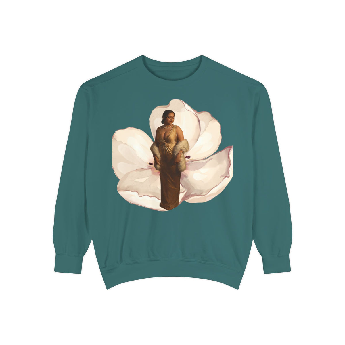 Drashti's WWBH Floral Portrait Sweatshirt — Vintage Gold Frame Art Crewneck