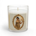 Vintage Portrait Glass Candle — Elegant Woman in Gold Frame, 11oz