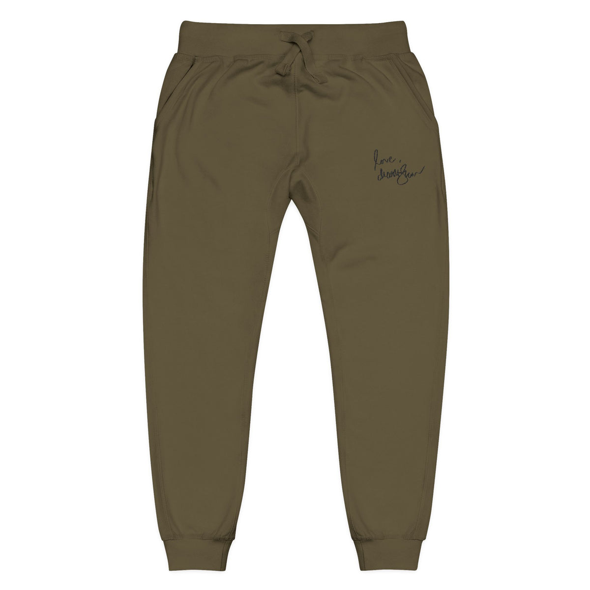 Drashti Embroidered Golden Lion Joggers — Cozy Fleece Sweatpants