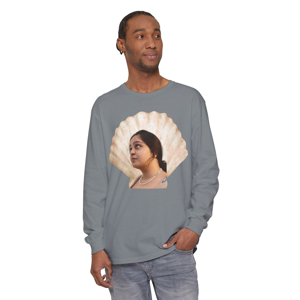Shell Portrait Long Sleeve Tee — “We Will Be Home” Back Script
