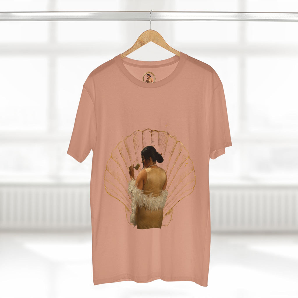 Vintage Vanity Tee — Antique Mirror & Shell Art Graphic T-Shirt