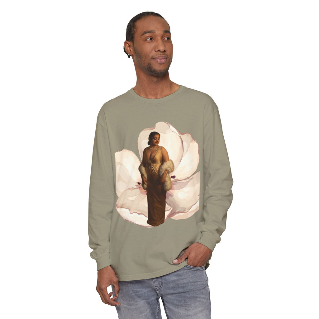 We Will Be Home Long Sleeve Tee — Floral Vintage Portrait Graphic
