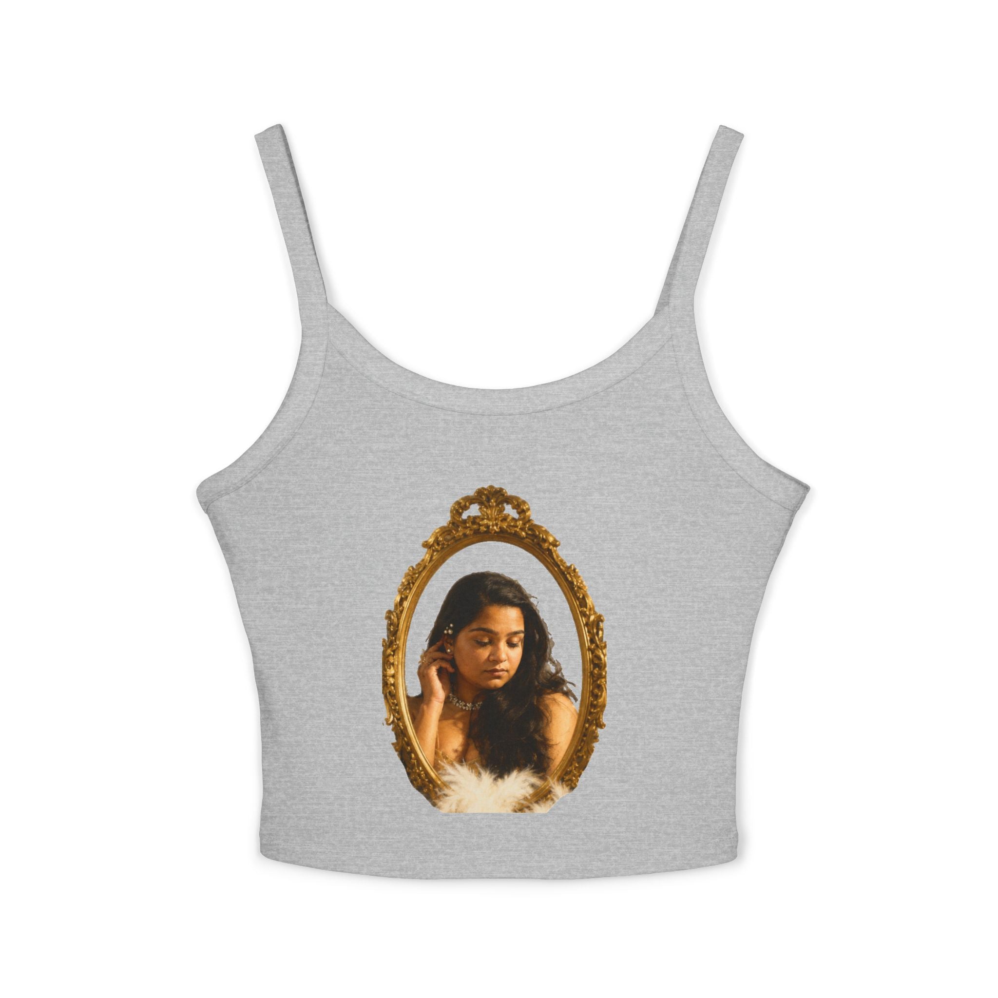 Mirror Portrait Crop Tank — "love, demi~gün" Signature Graphic